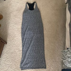 Black and white striped maxi dress